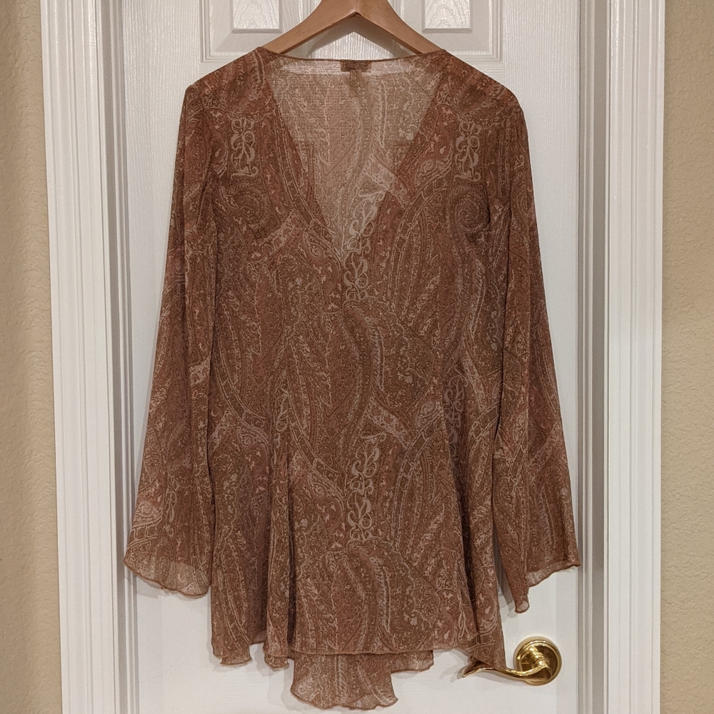 Light brown and pink blouse